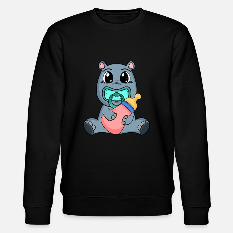 Motif de bébé hippopotame - Sweat bio CHANGER Stanley/Stella Unisexe - noir
