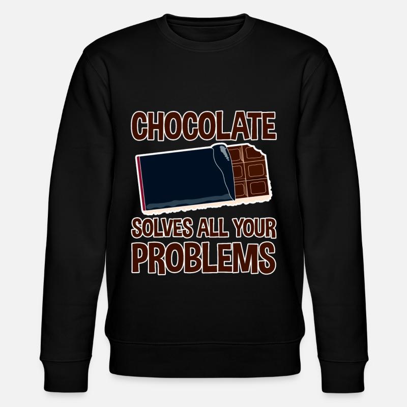 Chocolate Solves All Your Problems - Stanley/Stella CHANGER Unisex Organic Sweatshirt - black