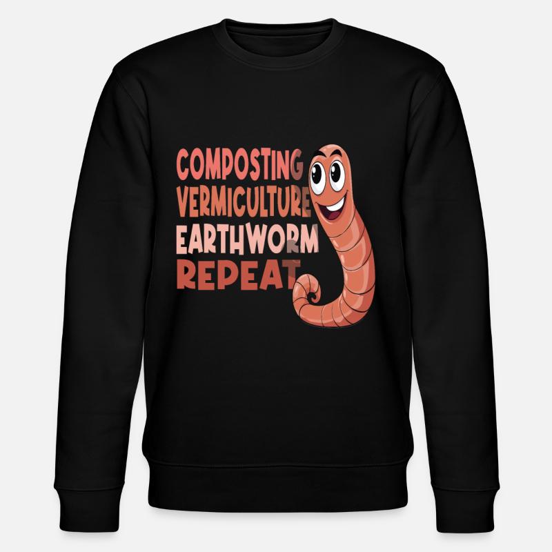 Erdwurmgarten Vermiculture Wurm Landwirt Wurm - Stanley/Stella Unisex Bio-Sweatshirt CHANGER  - Schwarz
