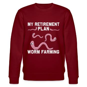 Worm Farming Worm Worm Farmer Pension Plan - Sweat bio CHANGER Stanley/Stella Unisexe - bordeaux - Devant - Nik (191cm) & Marisol (170cm)