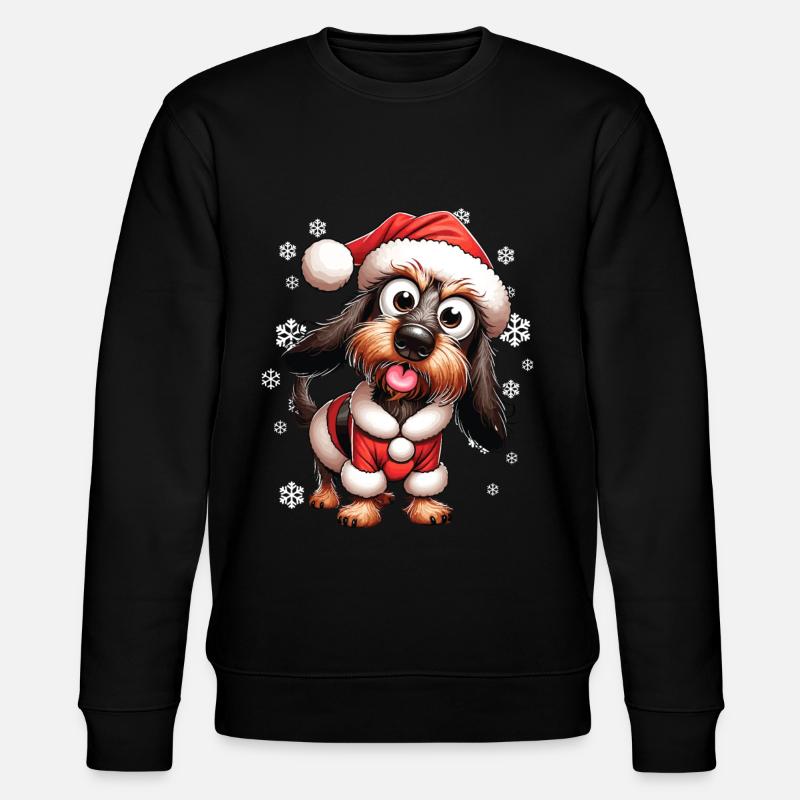 Teckel à poil dur Noël - Sweat bio CHANGER Stanley/Stella Unisexe - noir