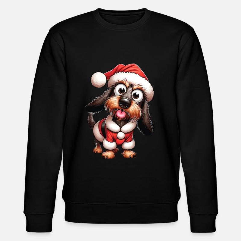 Teckel à poil dur Noël - Sweat bio CHANGER Stanley/Stella Unisexe - noir