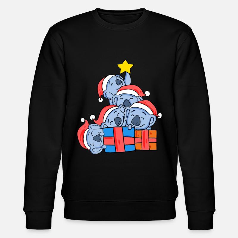 Koala Weihnachtsbaum Weihnachten - Stanley/Stella Unisex Bio-Sweatshirt CHANGER  - Schwarz