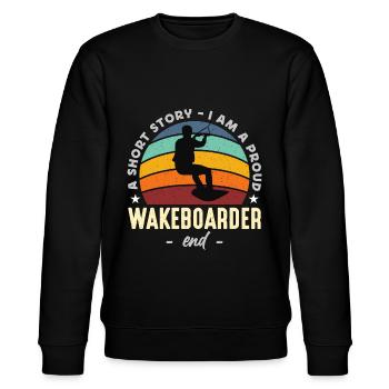 Wakeboarder Une histoire courte Je suis un amateur de wakeboard - Sweat bio CHANGER Stanley/Stella Unisexe - noir - Devant - Nik (191cm) & Marisol (170cm)