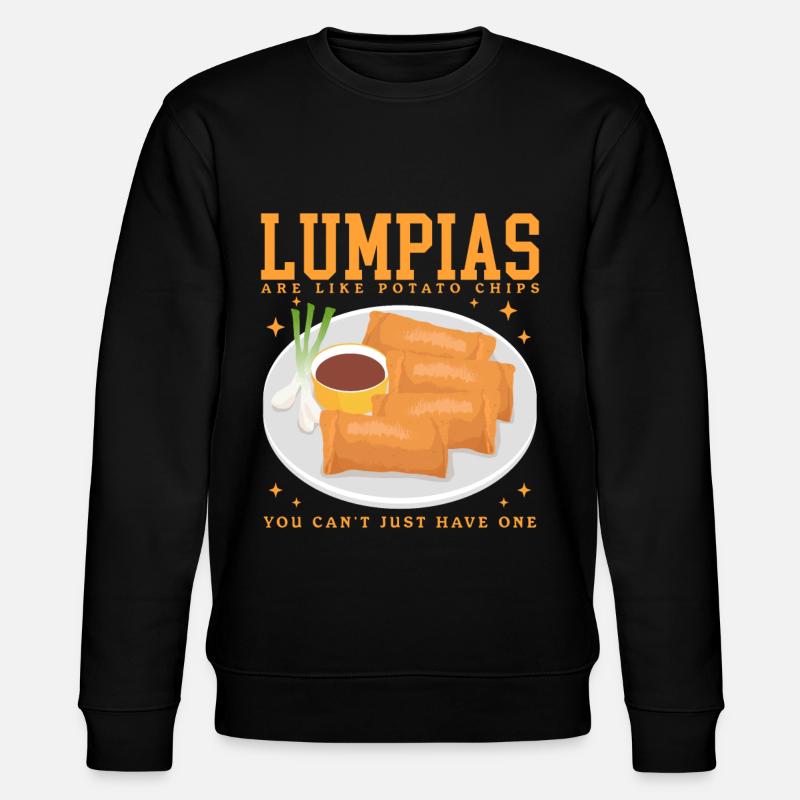 Lumpia Spring Rolls Loempia Gift - Stanley/Stella CHANGER Unisex Organic Sweatshirt - black