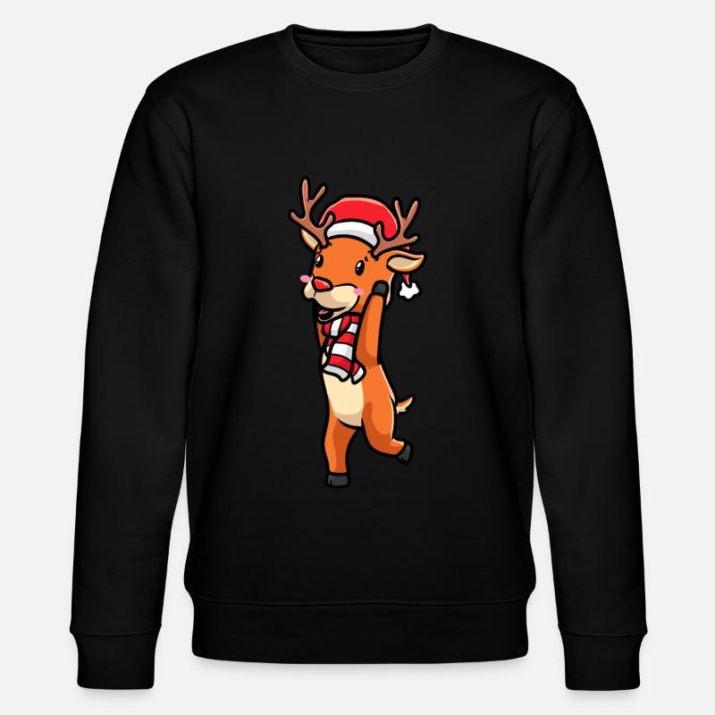 Émoticône de renne Noël Noël - Sweat bio CHANGER Stanley/Stella Unisexe - noir