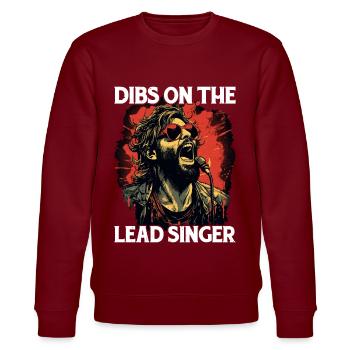Dibs On The Lead Singer 7 - Stanley/Stella Unisex Bio-Sweatshirt CHANGER  - Burgunderrot - Vorne - Nik (191cm) & Marisol (170cm)