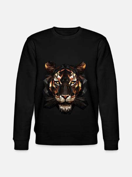 Geometric Tiger Animation - Stanley/Stella CHANGER Unisex Organic Sweatshirt - black
