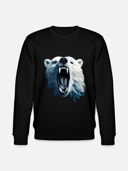 Geometric Style Polar Bear - Stanley/Stella CHANGER Unisex Organic Sweatshirt - black
