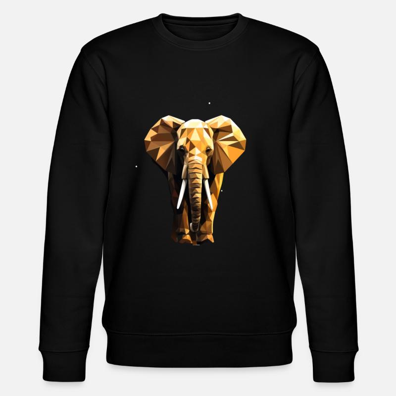 Éléphant de style géométrique - Sweat bio CHANGER Stanley/Stella Unisexe - noir