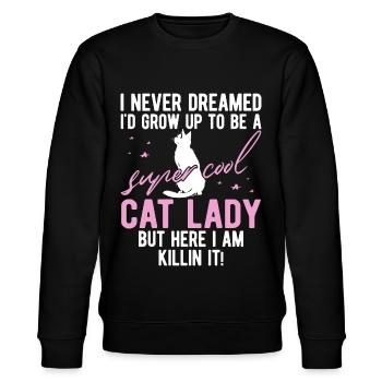 Chat Maman Chat Cadeau Chat Amoureux Dire - Sweat bio CHANGER Stanley/Stella Unisexe - noir - Devant - Nik (191cm) & Marisol (170cm)