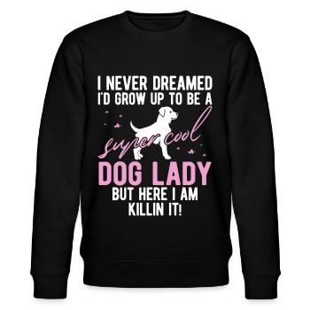 Hundemama Hund Geschenk Hundehalter Spruch - Stanley/Stella Unisex Bio-Sweatshirt CHANGER  - Schwarz - Vorne - Nik (191cm) & Marisol (170cm)