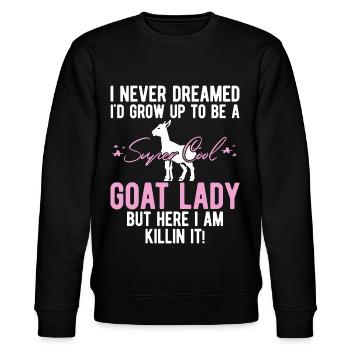 Ziegenmama Geschenk Ziege Ziegenhalter Spruch - Stanley/Stella Unisex Bio-Sweatshirt CHANGER  - Schwarz - Vorne - Nik (191cm) & Marisol (170cm)