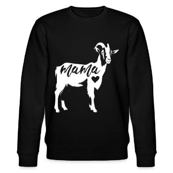 Ziegenmama Geschenk Ziegenhalter Ziege Spruch - Stanley/Stella Unisex Bio-Sweatshirt CHANGER  - Schwarz - Vorne - Nik (191cm) & Marisol (170cm)