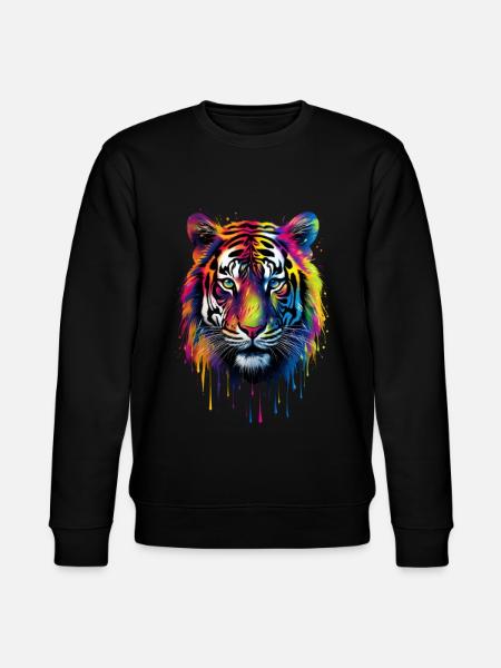Rainbow Tiger - Stanley/Stella CHANGER Unisex Organic Sweatshirt - black
