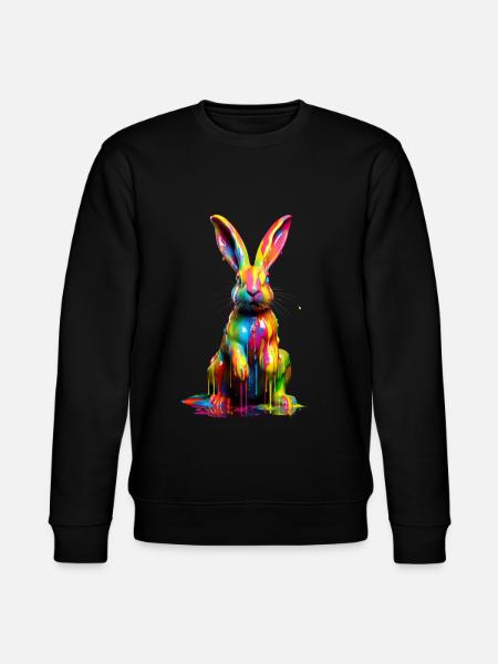 Rainbow Rabbit - Stanley/Stella Unisex Bio-Sweatshirt CHANGER  - Schwarz