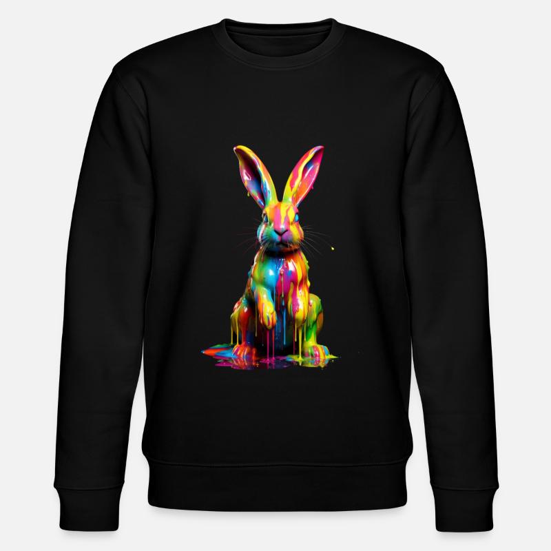Rainbow Rabbit - Stanley/Stella CHANGER Unisex Organic Sweatshirt - black
