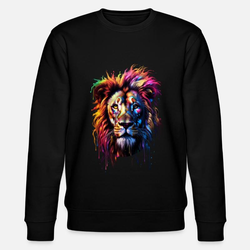 Rainbow Lion - Stanley/Stella CHANGER Unisex Organic Sweatshirt - black