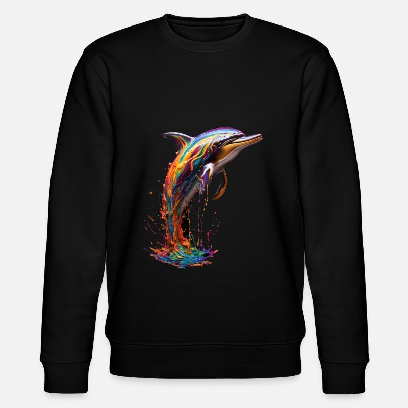 Dauphin arc-en-ciel - Sweat bio CHANGER Stanley/Stella Unisexe - noir