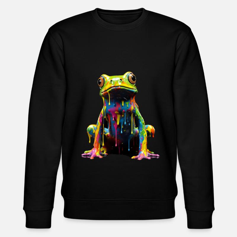 Rainbow Frog - Stanley/Stella CHANGER Unisex Organic Sweatshirt - black