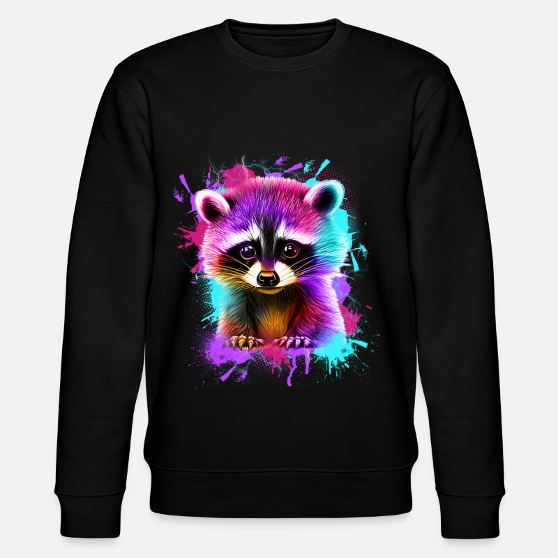 Waschbär - Stanley/Stella Unisex Bio-Sweatshirt CHANGER  - Schwarz