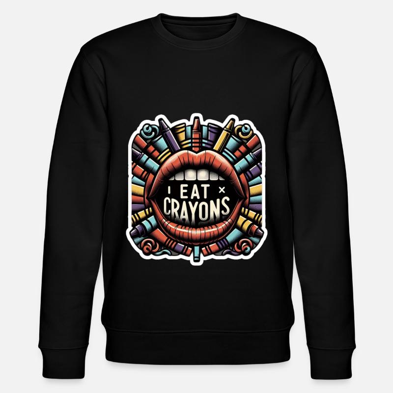 I Eat Crayons 7 - Stanley/Stella CHANGER Unisex Organic Sweatshirt - black