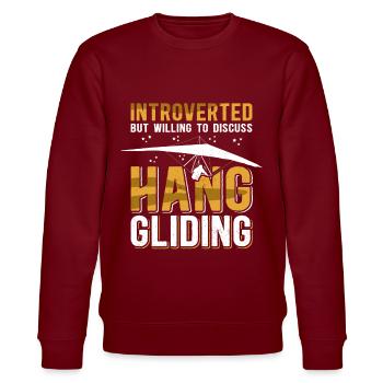 Hang Gliding Hanggleiter Hängegleiter Geschenk - Stanley/Stella Unisex Bio-Sweatshirt CHANGER  - Burgunderrot - Vorne - Nik (191cm) & Marisol (170cm)