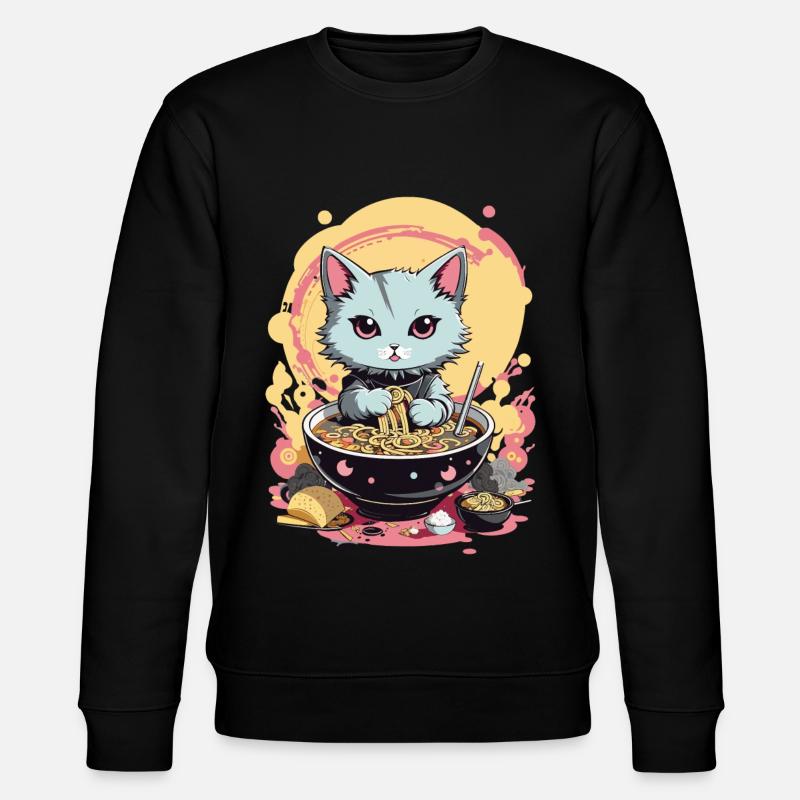 Chat Ramen Japon Esthétique pastel - Sweat bio CHANGER Stanley/Stella Unisexe - noir