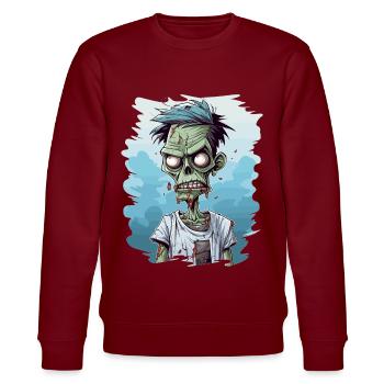 Zombie Zombies Untote Halloween - Stanley/Stella Unisex Bio-Sweatshirt CHANGER  - Burgunderrot - Vorne - Nik (191cm) & Marisol (170cm)
