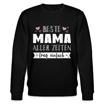 Beste Mama Muttertag Personalisiert Namensgeschenk - Stanley/Stella Unisex Bio-Sweatshirt CHANGER  - Schwarz - Vorne - Nik (191cm) & Marisol (170cm)