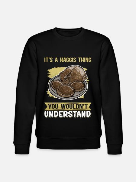 Eating Haggis | scottish dish gift - Stanley/Stella CHANGER Unisex Organic Sweatshirt - black