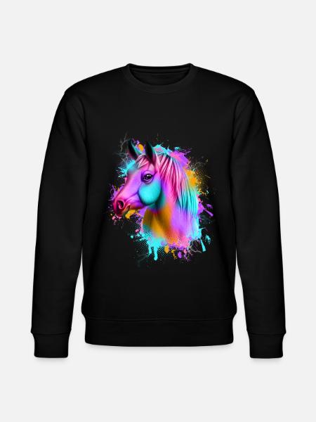 Pferd Graffiti Bunt - Stanley/Stella Unisex Bio-Sweatshirt CHANGER  - Schwarz