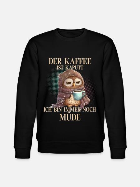 Eule Kaffee - Stanley/Stella Unisex Bio-Sweatshirt CHANGER  - Schwarz