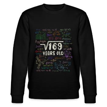 Wurzel aus 169 = 13. Geburtstag - Geschenk - Stanley/Stella Unisex Bio-Sweatshirt CHANGER  - Schwarz - Vorne - Nik (191cm) & Marisol (170cm)