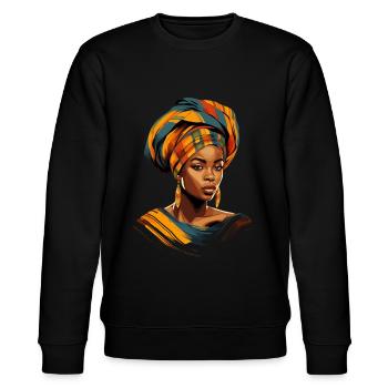 Femme africaine Kente Afrique foulard - Sweat bio CHANGER Stanley/Stella Unisexe - noir - Devant - Nik (191cm) & Marisol (170cm)