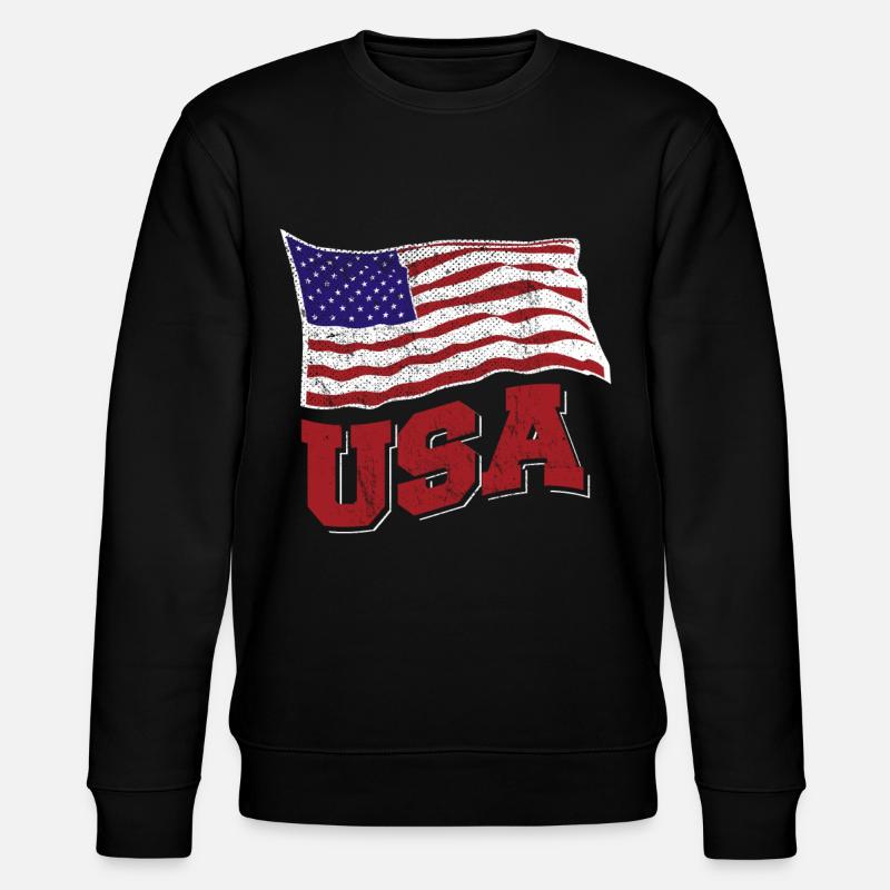 Amerika USA - Stanley/Stella Unisex Bio-Sweatshirt CHANGER  - Schwarz