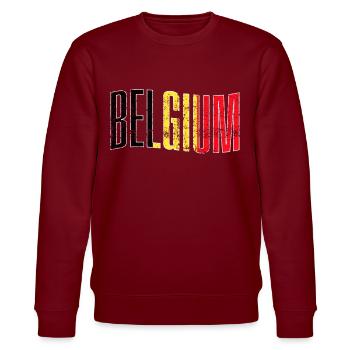 Belgien - Stanley/Stella Unisex Bio-Sweatshirt CHANGER  - Burgunderrot - Vorne - Nik (191cm) & Marisol (170cm)