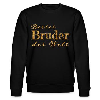 Bruder Geschwister Geschenk Geschenkidee - Stanley/Stella Unisex Bio-Sweatshirt CHANGER  - Schwarz - Vorne - Nik (191cm) & Marisol (170cm)