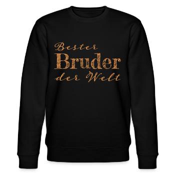 Bruder Geschwister Geschenk Geschenkidee - Stanley/Stella Unisex Bio-Sweatshirt CHANGER  - Schwarz - Vorne - Nik (191cm) & Marisol (170cm)