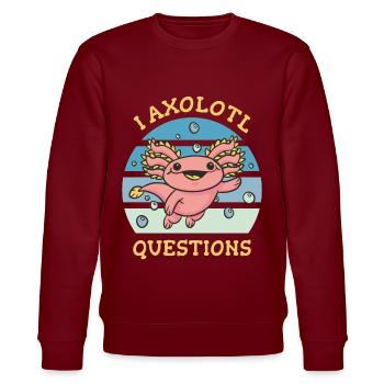 I aI axolotl questions - Stanley/Stella Unisex Bio-Sweatshirt CHANGER  - Burgunderrot - Vorne - Nik (191cm) & Marisol (170cm)