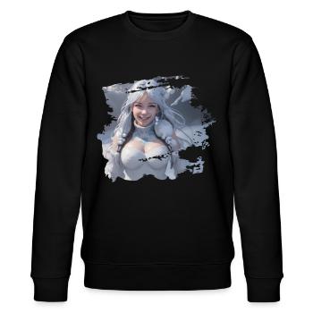 Schneefreude - Stanley/Stella Unisex Bio-Sweatshirt CHANGER  - Schwarz - Vorne - Nik (191cm) & Marisol (170cm)