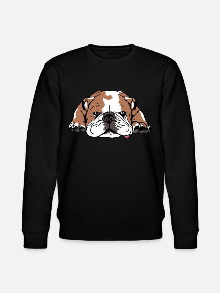 English bulldog lying down tired - Stanley/Stella CHANGER Unisex Organic Sweatshirt - black