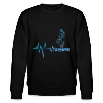 Stuntman - Moto stunt heartbeat - Stanley/Stella CHANGER Unisex Organic Sweatshirt - black - Front - Nik (191cm) & Marisol (170cm)