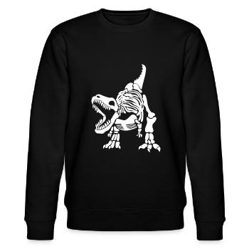 T-Rex Skelett - Stanley/Stella Unisex Bio-Sweatshirt CHANGER  - Schwarz - Vorne - Nik (191cm) & Marisol (170cm)