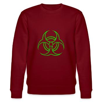 Radioaktiv - Radioaktivität - Stanley/Stella Unisex Bio-Sweatshirt CHANGER  - Burgunderrot - Vorne - Nik (191cm) & Marisol (170cm)