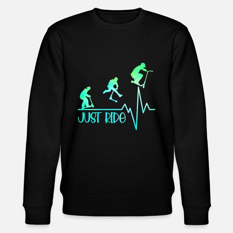 Just ride Roller freestyle heartbeat - Stanley/Stella Unisex Bio-Sweatshirt CHANGER  - Schwarz