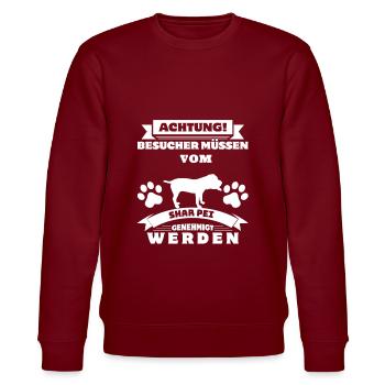 Shar Pei - Stanley/Stella Unisex Bio-Sweatshirt CHANGER  - Burgunderrot - Vorne - Nik (191cm) & Marisol (170cm)