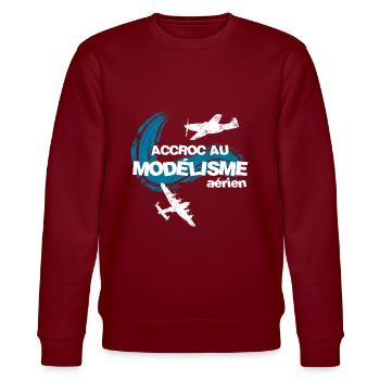 Accroc au modélisme aérien - Sweat bio CHANGER Stanley/Stella Unisexe - bordeaux - Devant - Nik (191cm) & Marisol (170cm)