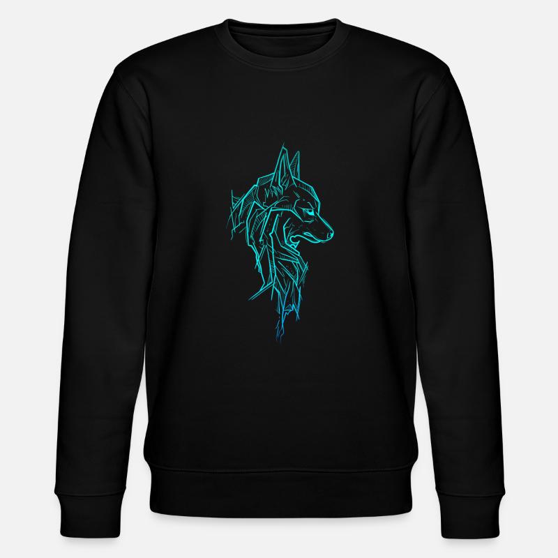 Wolf Sketchy - Stanley/Stella Unisex Bio-Sweatshirt CHANGER - Schwarz