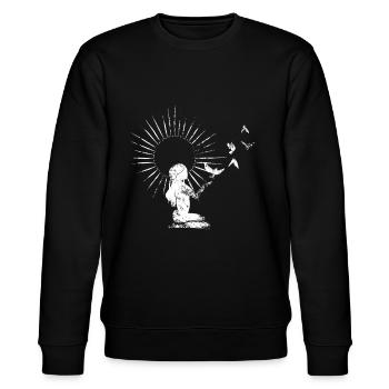 Zen yoga relax oiseaux - Sweat bio CHANGER Stanley/Stella Unisexe - noir - Devant - Nik (191cm) & Marisol (170cm)